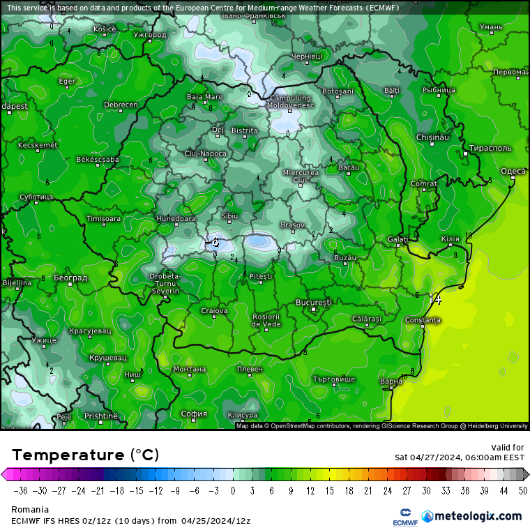 Temperaturi-maine-dimineata-22 Prognoza meteo România 26 Aprilie 2024 (Romania forecast)