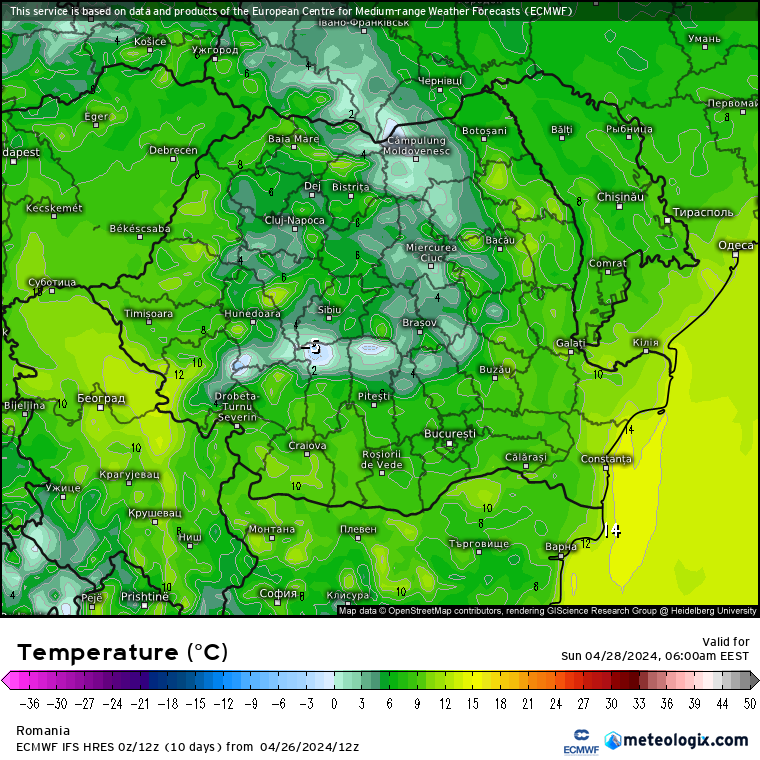 Temperaturi-maine-dimineata-23 Prognoza meteo România 27 - 28 Aprilie 2024