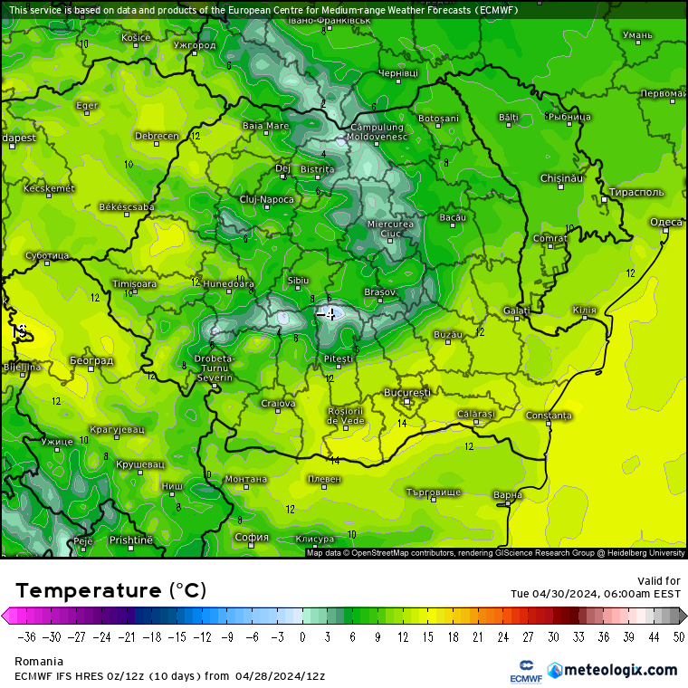 Temperaturi-maine-dimineata-24 Prognoza meteo România 29 Aprilie 2024 (Romania forecast)