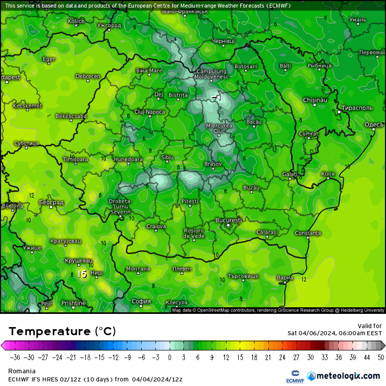 Temperaturi-maine-dimineata-4 Prognoza meteo Romania 5 Aprilie 2024 (Romania weather forecast)