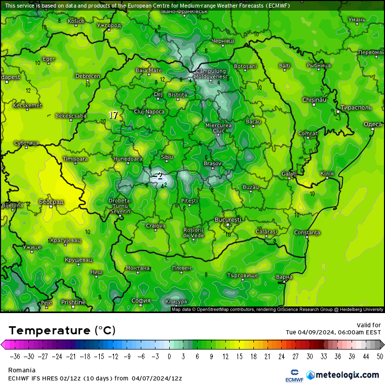 Temperaturi-maine-dimineata-6 Prognoza meteo Romania 8 Aprilie 2024 (Romania weather)