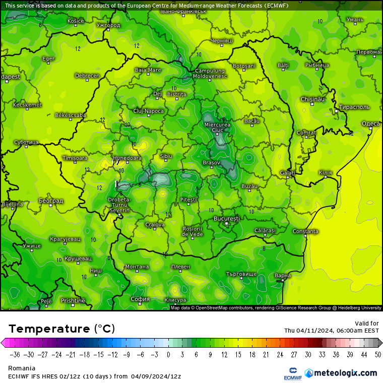 Temperaturi-maine-dimineata-8 Prognoza meteo România 10 Aprilie 2024 (Romania forecast)