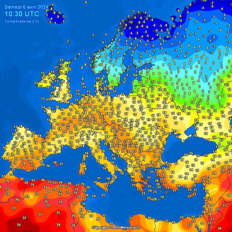 temperatures-Europe-5 Temperatures Europe at noontime (Temperaturile pranzului în Europa)