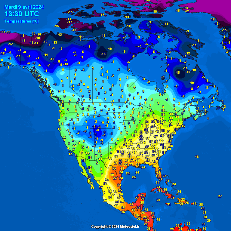 temperatures-north-america Temperatures North America (Temperaturi în America de Nord)