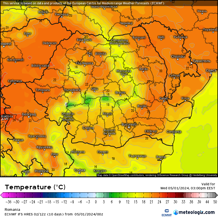 Temperaturi-astazi Prognoza meteo România 1 Mai 2024 (Romania forecast)