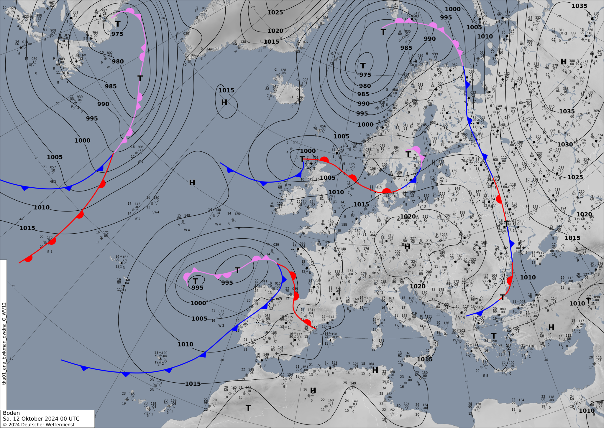 Sinoptic-chart-Europe-10-2048x1453 Europe weather forecast 48h. Rainfall and best thunderstorm warning