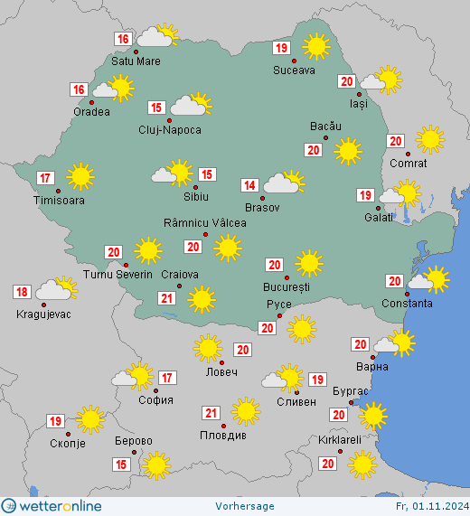 Prognoza-meteo-Romania-1-Noiembrie-2024-ziua Prognoza meteo România 1 Noiembrie 2024. Valori de temperatura mai ridicate decât în mod normal la această dată.