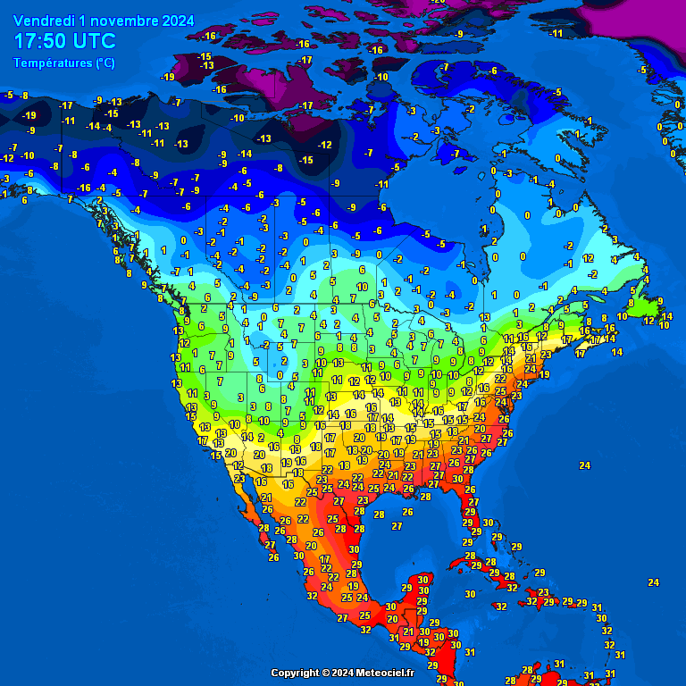 Temperatures-North-America Temperatures in North America. Watch and compare.