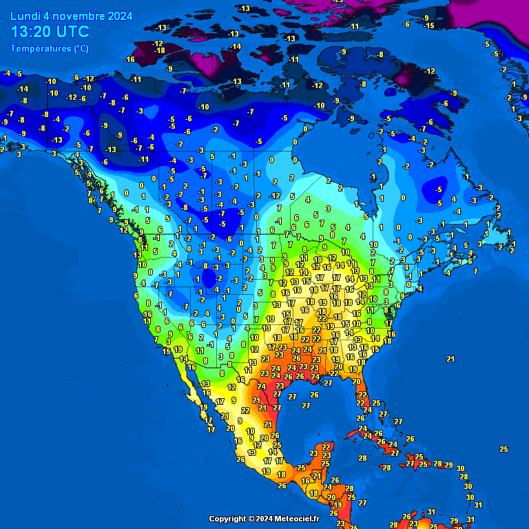 Temperatures-in-North-America-1 Temperatures in North America. Watch and compare.