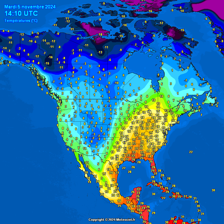 Temperatures-in-North-America-2 Temperatures in North America. Watch and compare.