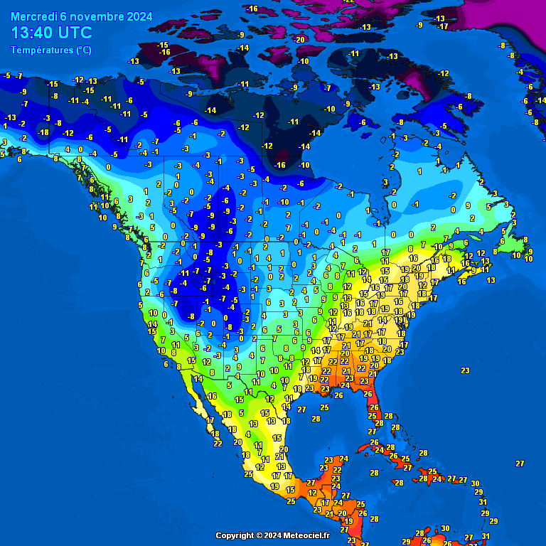 Temperatures-in-North-America-3 Temperatures in North America. Watch and compare.