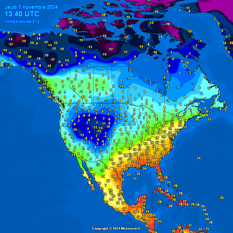 Temperatures-in-North-America-4 Temperatures in North America. Watch and compare.