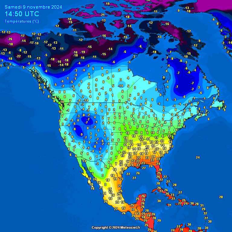 Temperatures-in-North-America-5 Temperatures in North America. Watch and compare.