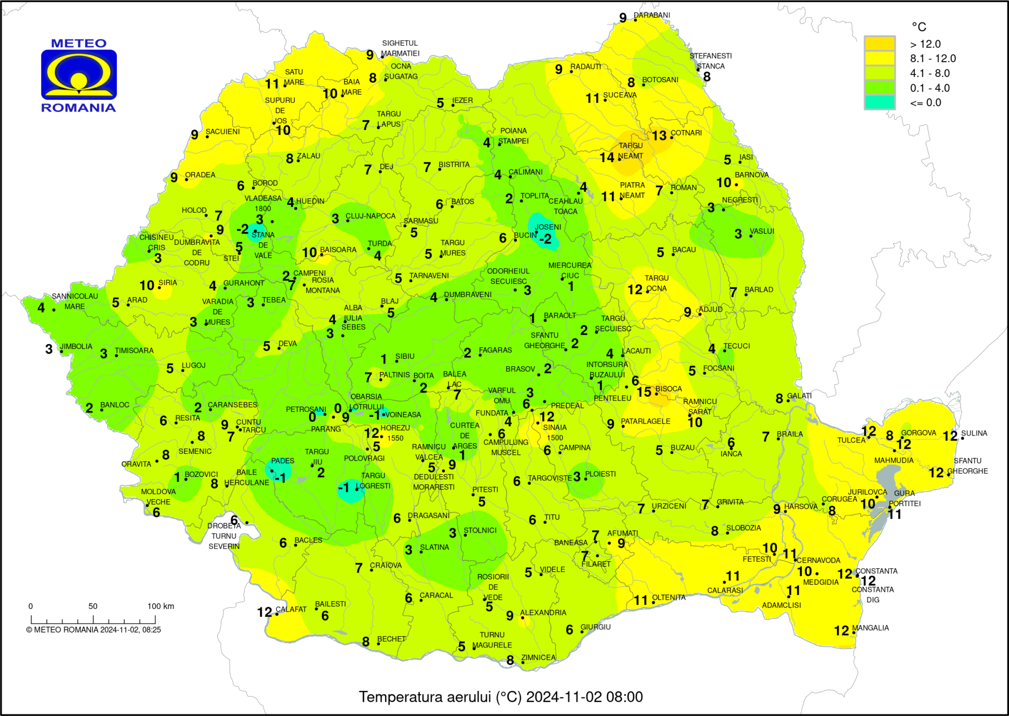 Temperaturi-2048x1453 Temperaturile Dimineții: Topul Ora 8 din Romania