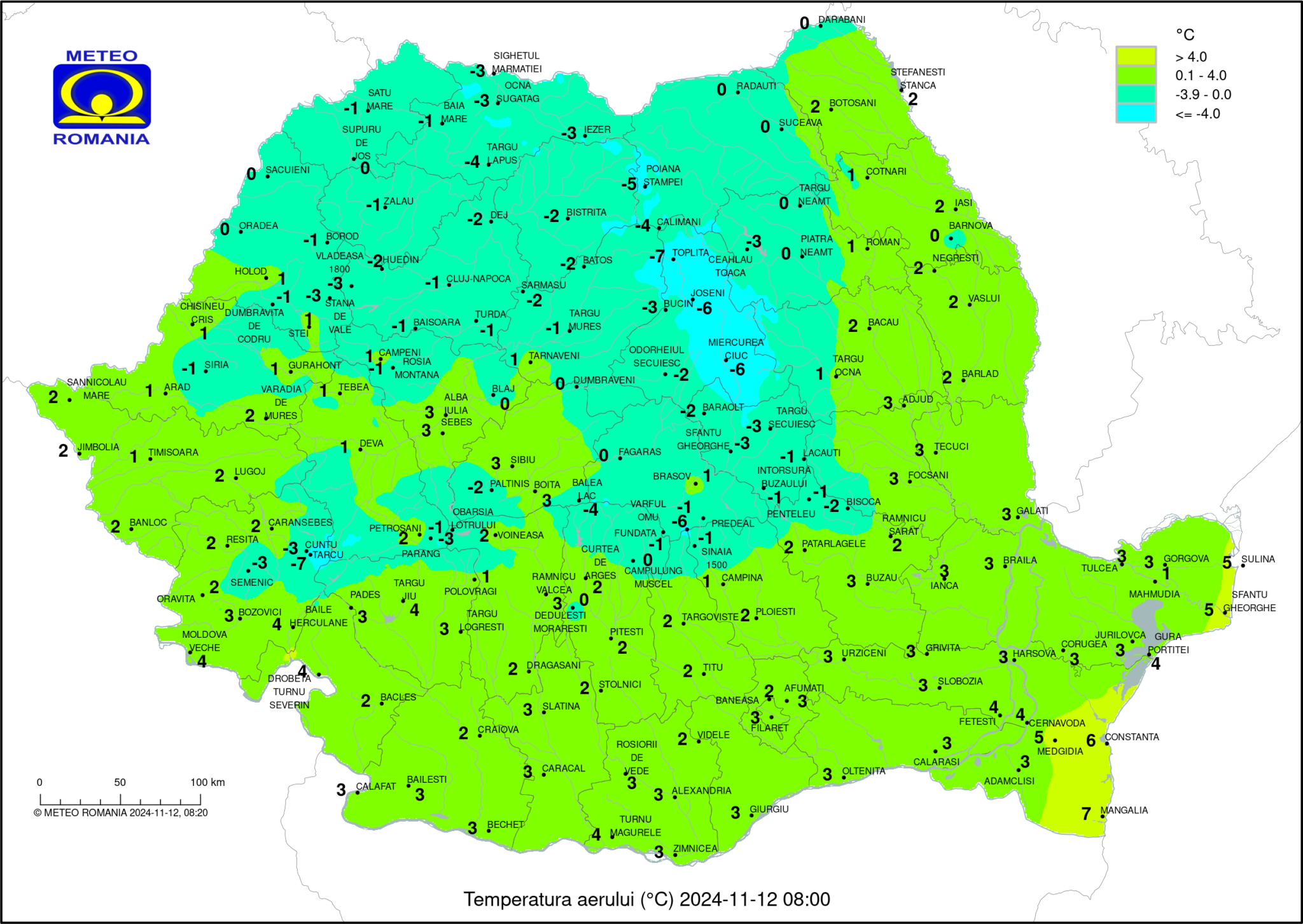 Temperaturi-7-2048x1453 Temperaturile Dimineții: Temperaturi negative în zona montană.