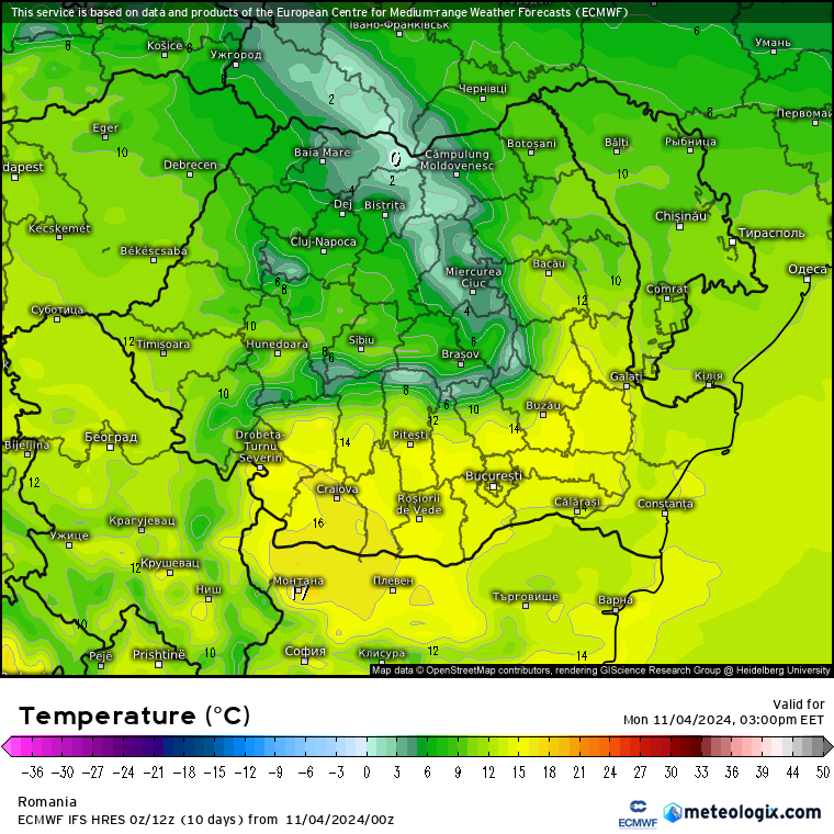 Temperaturi-astazi-2 Prognoza meteo România 4 Noiembrie 2024. Mai rece decât normal dar se încălzește ușor.