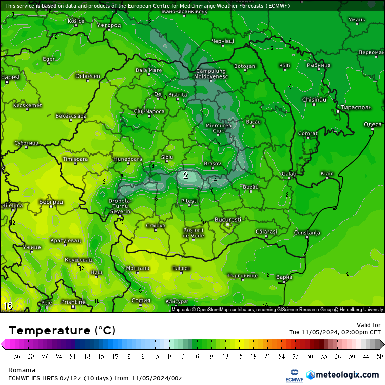 Temperaturi-astazi-3 Prognoza meteo România 5 Noiembrie 2024. Mai rece decât normal dar se încălzește ușor.