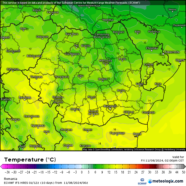 Temperaturi-astazi-5 Prognoza meteo România 8 Noiembrie 2024. Mai rece decât normal dar se încălzește ușor.