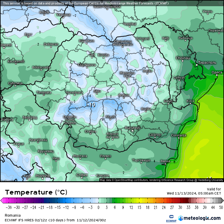 Temperaturi-maine-dimineata-9 Prognoza meteo România 12 Noiembrie 2024. Mai rece decât normal dar se încălzește ușor.