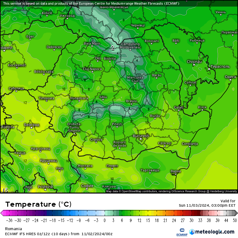 Temperaturi-maine1 Prognoza meteo România 2 - 3 Noiebrie 2024. Răcire accentuată a vremii.