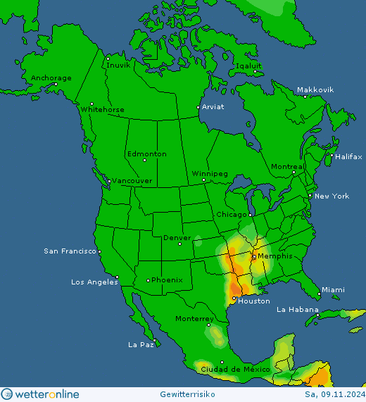 Thunderstorm-Probability_20241109_nam-1 Thunderstorm forecast in Europe, North America and Asia. Warning watch.