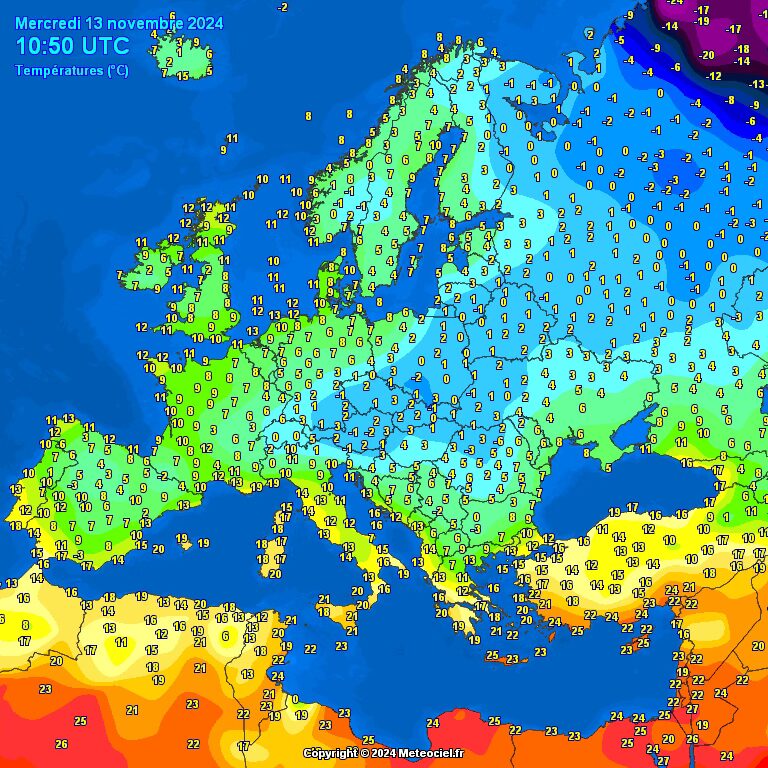 tempImage8LSc7U Europe noontime temperatures for you. Compare and watch.