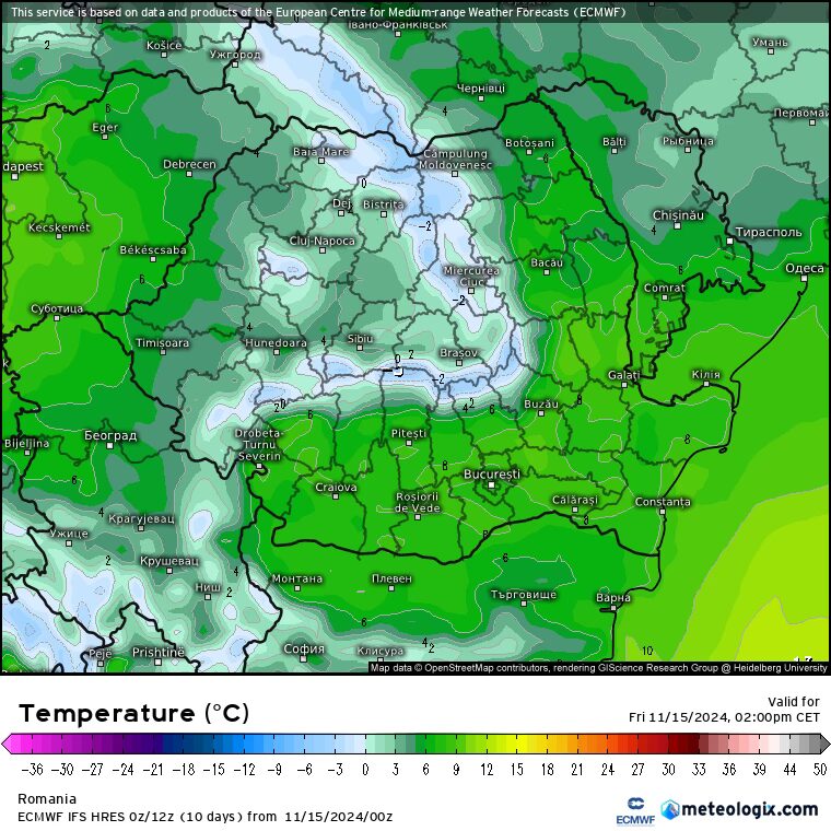 tempImageAtSFJO Prognoza meteo România 15 Noiembrie 2024. Vreme mohorâtă.