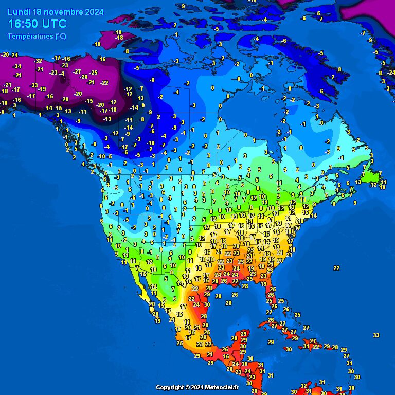 tempImageJOYMUM Temperatures in North America. Watch and compare.