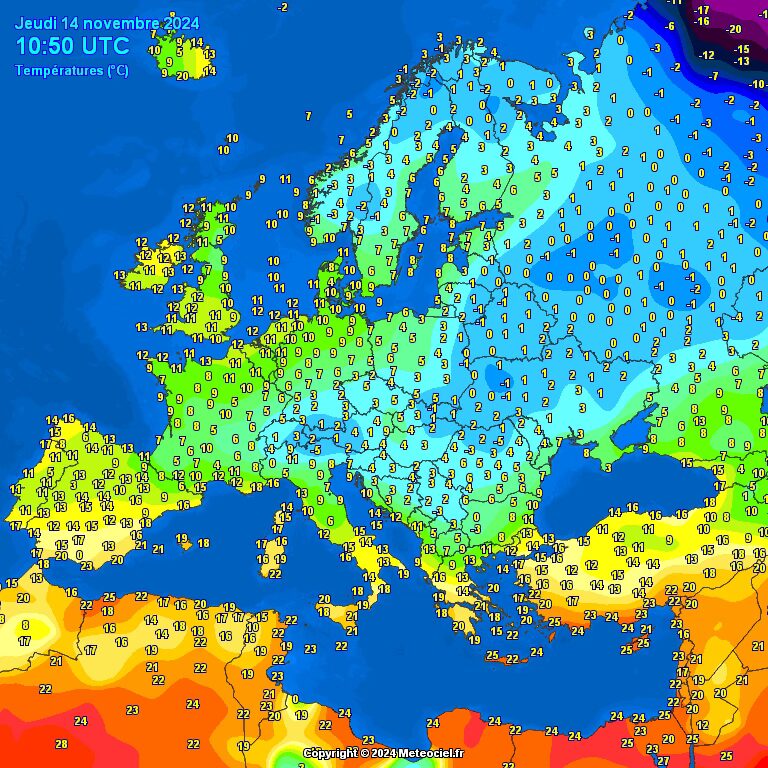 tempImageUQ0wv5 Europe noontime temperatures for you. Compare and watch.