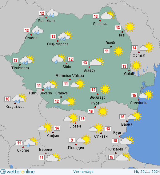 tempImageryDHpM Prognoza meteo România 20 Noiembrie 2024. vremea se răcește.