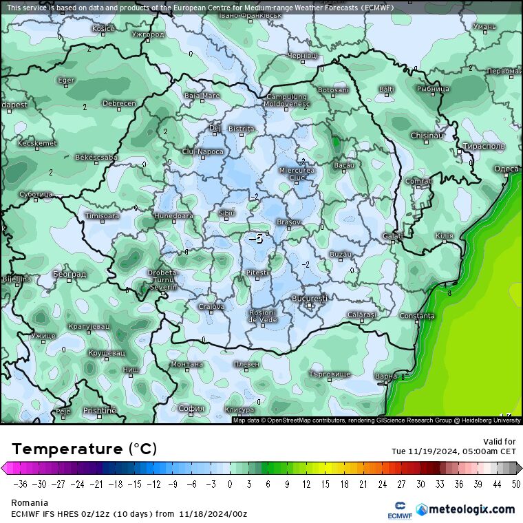 tempImaget3GsGx Prognoza meteo România 18 Noiembrie 2024. Ușoară încălzire.