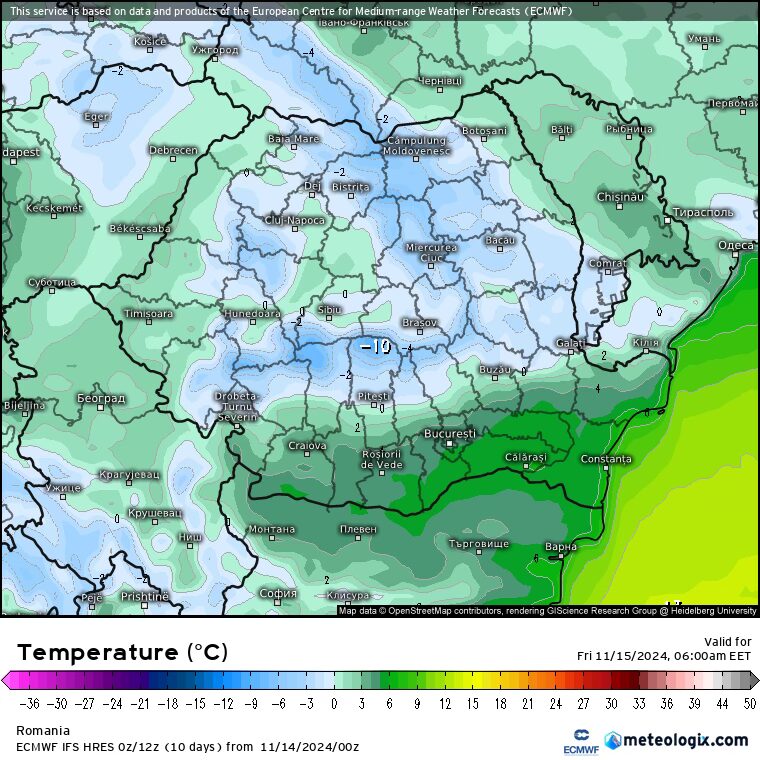 tempImagezhSgZR Prognoza meteo România 14 Noiembrie 2024. Vreme mohorâtă și ploi în Sud-Est.